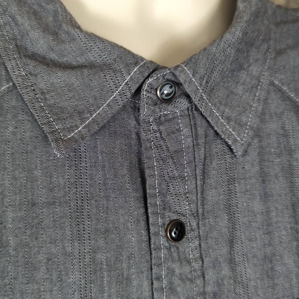 Ocean Current‎ Gray Snap Front Long Sleeve Western Shirt Men's Size XL - Picture 6 of 13